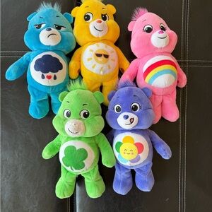 Care Bears Plush Toy Set - Blue, Yellow, Pink, Green, Purple